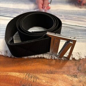 Black Arcade Belt 44in Long Silver Hardware